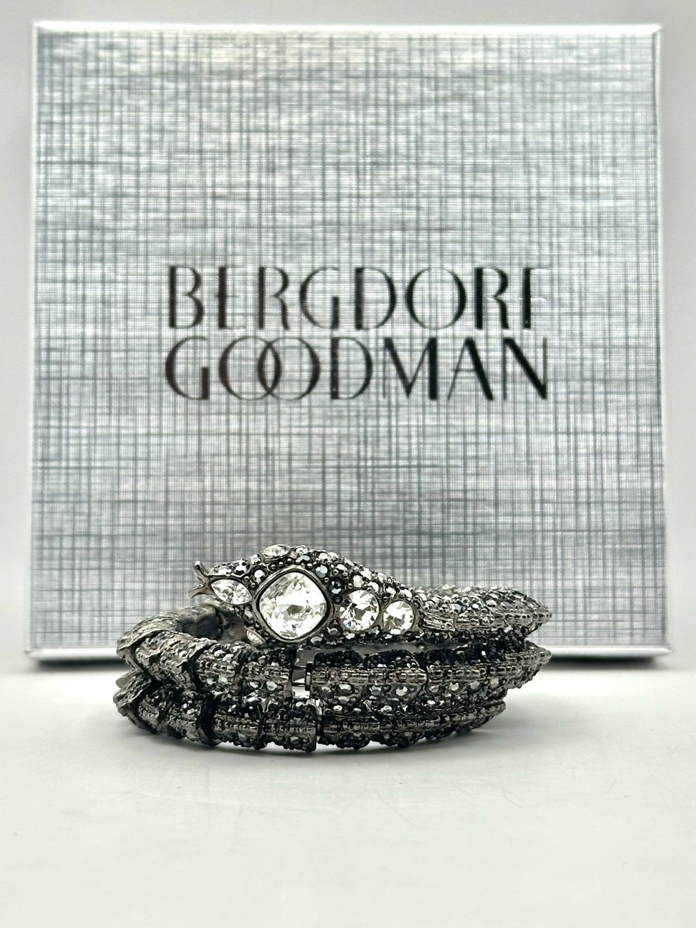 Kenneth Jay Lane Crystal Coiled Snake Wrap Bracelet